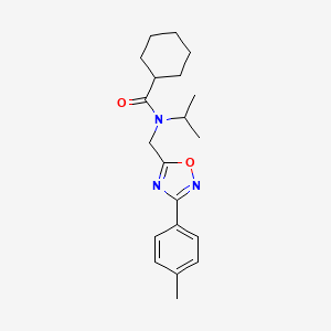 molecular formula C20H27N3O2 B4389221 N-{[3-(4-methylphenyl)-1,2,4-oxadiazol-5-yl]methyl}-N-(propan-2-yl)cyclohexanecarboxamide 