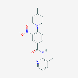 molecular formula C19H22N4O3 B4389232 4-(4-methylpiperidin-1-yl)-N-(3-methylpyridin-2-yl)-3-nitrobenzamide 