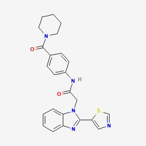 molecular formula C24H23N5O2S B4389239 N-[4-(PIPERIDINE-1-CARBONYL)PHENYL]-2-[2-(1,3-THIAZOL-5-YL)-1H-1,3-BENZODIAZOL-1-YL]ACETAMIDE 
