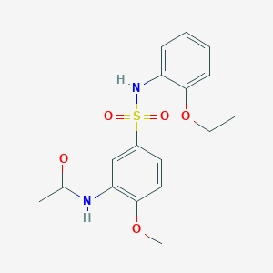 molecular formula C17H20N2O5S B4389303 N-{5-[(2-ethoxyphenyl)sulfamoyl]-2-methoxyphenyl}acetamide 