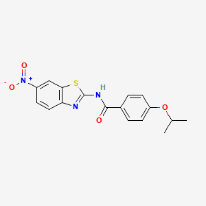 molecular formula C17H15N3O4S B4389334 N-(6-nitro-1,3-benzothiazol-2-yl)-4-propan-2-yloxybenzamide 