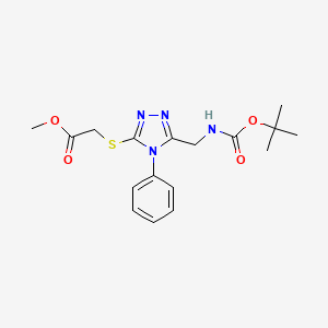 molecular formula C17H22N4O4S B4389437 Methyl 2-[[5-[[(2-methylpropan-2-yl)oxycarbonylamino]methyl]-4-phenyl-1,2,4-triazol-3-yl]sulfanyl]acetate 