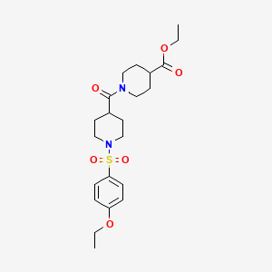 molecular formula C22H32N2O6S B4389525 ETHYL 1-[1-(4-ETHOXYBENZENESULFONYL)PIPERIDINE-4-CARBONYL]PIPERIDINE-4-CARBOXYLATE 