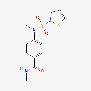 molecular formula C13H14N2O3S2 B4389597 N-methyl-4-[methyl(thiophen-2-ylsulfonyl)amino]benzamide 