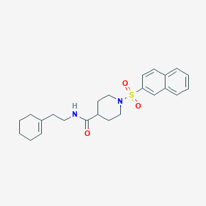 molecular formula C24H30N2O3S B4389745 N-[2-(cyclohexen-1-yl)ethyl]-1-naphthalen-2-ylsulfonylpiperidine-4-carboxamide 