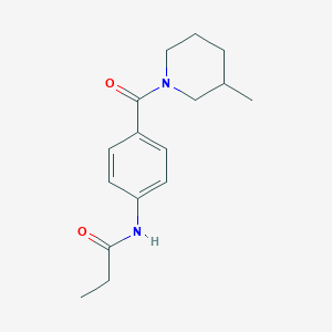 molecular formula C16H22N2O2 B4389797 N-[4-(3-methylpiperidine-1-carbonyl)phenyl]propanamide 