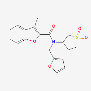 molecular formula C19H19NO5S B4389821 N-(1,1-dioxidotetrahydrothiophen-3-yl)-N-(furan-2-ylmethyl)-3-methyl-1-benzofuran-2-carboxamide 