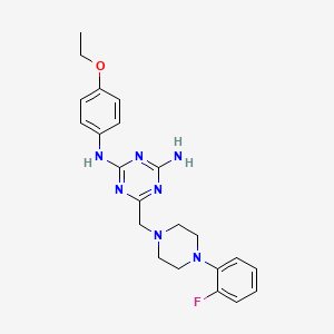 molecular formula C22H26FN7O B4389929 N-(4-ethoxyphenyl)-6-{[4-(2-fluorophenyl)piperazin-1-yl]methyl}-1,3,5-triazine-2,4-diamine 