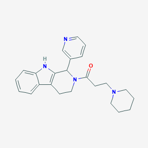 molecular formula C24H28N4O B043901 1H-Pyrido(3,4-b)indole, 2,3,4,9-tetrahydro-2-(1-oxo-3-(1-piperidinyl)propyl)-1-(3-pyridinyl)- CAS No. 119464-27-6