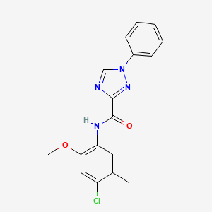 molecular formula C17H15ClN4O2 B4390232 N-(4-chloro-2-methoxy-5-methylphenyl)-1-phenyl-1,2,4-triazole-3-carboxamide 
