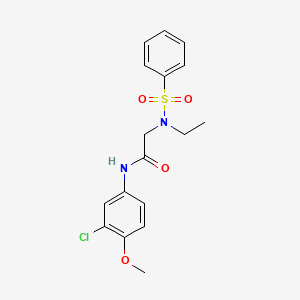 molecular formula C17H19ClN2O4S B4390324 N-(3-CHLORO-4-METHOXYPHENYL)-2-(N-ETHYLBENZENESULFONAMIDO)ACETAMIDE 