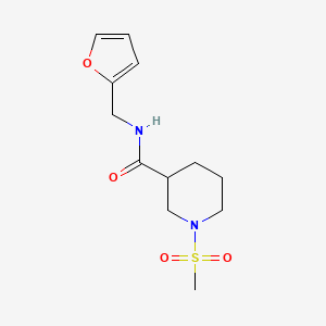 molecular formula C12H18N2O4S B4390344 N~3~-(2-FURYLMETHYL)-1-(METHYLSULFONYL)-3-PIPERIDINECARBOXAMIDE 