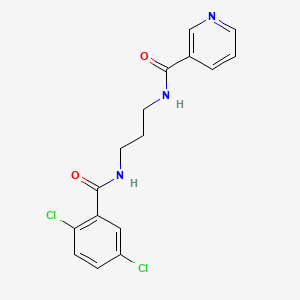 molecular formula C16H15Cl2N3O2 B4390349 N-(3-{[(2,5-dichlorophenyl)carbonyl]amino}propyl)pyridine-3-carboxamide 