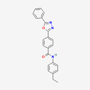 molecular formula C23H19N3O2 B4390366 N-(4-ethylphenyl)-4-(5-phenyl-1,3,4-oxadiazol-2-yl)benzamide 