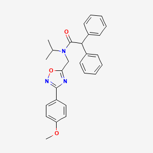 molecular formula C27H27N3O3 B4390368 N-{[3-(4-methoxyphenyl)-1,2,4-oxadiazol-5-yl]methyl}-2,2-diphenyl-N-(propan-2-yl)acetamide 