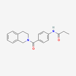 molecular formula C19H20N2O2 B4390379 N-[4-(1,2,3,4-TETRAHYDROISOQUINOLINE-2-CARBONYL)PHENYL]PROPANAMIDE 