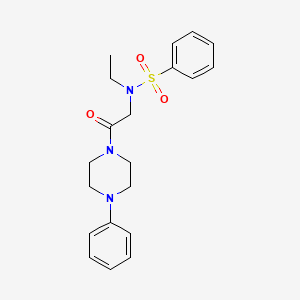 molecular formula C20H25N3O3S B4390390 N-ethyl-N-[2-oxo-2-(4-phenylpiperazin-1-yl)ethyl]benzenesulfonamide 