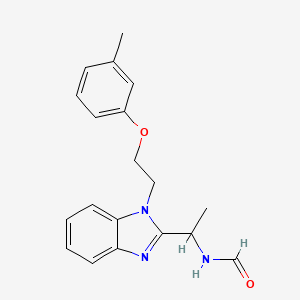 molecular formula C19H21N3O2 B4390411 N-[1-[1-[2-(3-methylphenoxy)ethyl]benzimidazol-2-yl]ethyl]formamide 