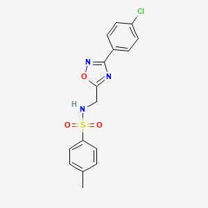 molecular formula C16H14ClN3O3S B4390439 N-{[3-(4-CHLOROPHENYL)-1,2,4-OXADIAZOL-5-YL]METHYL}-4-METHYLBENZENE-1-SULFONAMIDE 