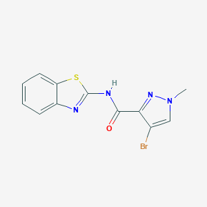 molecular formula C12H9BrN4OS B439047 N-(1,3-benzothiazol-2-yl)-4-bromo-1-methyl-1H-pyrazole-3-carboxamide CAS No. 404904-27-4