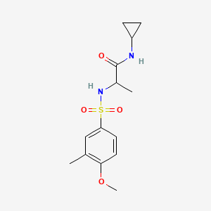 molecular formula C14H20N2O4S B4390508 N-CYCLOPROPYL-2-(4-METHOXY-3-METHYLBENZENESULFONAMIDO)PROPANAMIDE 