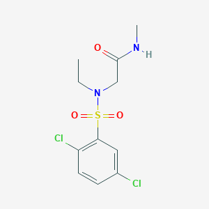 molecular formula C11H14Cl2N2O3S B4390523 N~2~-[(2,5-dichlorophenyl)sulfonyl]-N~2~-ethyl-N-methylglycinamide 