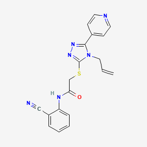 molecular formula C19H16N6OS B4390589 N-(2-cyanophenyl)-2-[(4-prop-2-enyl-5-pyridin-4-yl-1,2,4-triazol-3-yl)sulfanyl]acetamide 