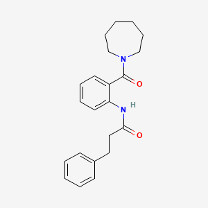 molecular formula C22H26N2O2 B4390616 N-[2-(1-azepanylcarbonyl)phenyl]-3-phenylpropanamide 