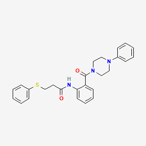 molecular formula C26H27N3O2S B4390691 N-[2-(4-PHENYLPIPERAZINE-1-CARBONYL)PHENYL]-3-(PHENYLSULFANYL)PROPANAMIDE 