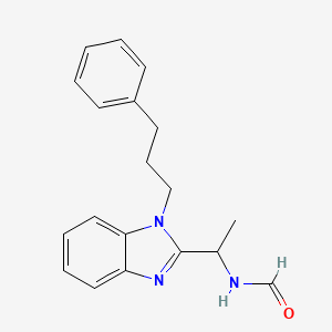 molecular formula C19H21N3O B4390699 N-[1-[1-(3-phenylpropyl)benzimidazol-2-yl]ethyl]formamide 