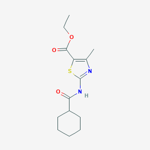 molecular formula C14H20N2O3S B439081 Ethyl 2-[(cyclohexylcarbonyl)amino]-4-methyl-1,3-thiazole-5-carboxylate CAS No. 313405-80-0