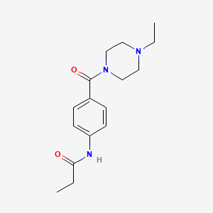 molecular formula C16H23N3O2 B4390820 N-[4-(4-ethylpiperazine-1-carbonyl)phenyl]propanamide 
