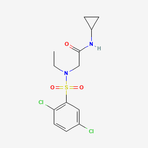 molecular formula C13H16Cl2N2O3S B4390853 N-cyclopropyl-N~2~-[(2,5-dichlorophenyl)sulfonyl]-N~2~-ethylglycinamide 