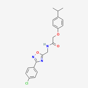 molecular formula C20H20ClN3O3 B4390945 N-{[3-(4-chlorophenyl)-1,2,4-oxadiazol-5-yl]methyl}-2-[4-(propan-2-yl)phenoxy]acetamide 