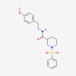 molecular formula C21H26N2O4S B4390961 1-(benzenesulfonyl)-N-[2-(4-methoxyphenyl)ethyl]piperidine-3-carboxamide 