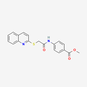 molecular formula C19H16N2O3S B4391011 METHYL 4-{[2-(2-QUINOLYLSULFANYL)ACETYL]AMINO}BENZOATE 