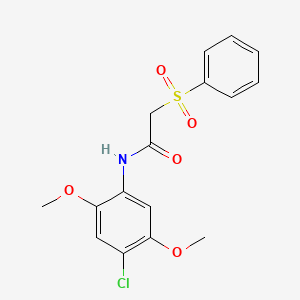 molecular formula C16H16ClNO5S B4391075 N-(4-chloro-2,5-dimethoxyphenyl)-2-(phenylsulfonyl)acetamide 