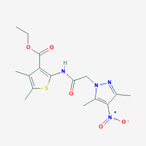 molecular formula C16H20N4O5S B439118 ethyl 2-[2-(3,5-dimethyl-4-nitro-1H-pyrazol-1-yl)acetamido]-4,5-dimethylthiophene-3-carboxylate CAS No. 355805-21-9