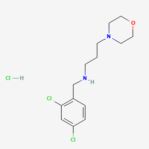 molecular formula C14H21Cl3N2O B4391192 N-[(2,4-dichlorophenyl)methyl]-3-morpholin-4-ylpropan-1-amine;hydrochloride 