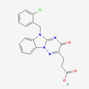 molecular formula C19H15ClN4O3 B4391305 3-[5-(2-chlorobenzyl)-3-oxo-3,5-dihydro[1,2,4]triazino[2,3-a]benzimidazol-2-yl]propanoic acid 