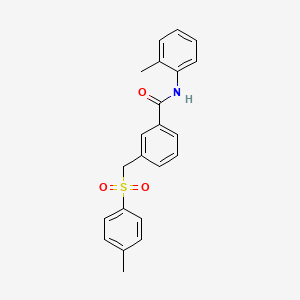molecular formula C22H21NO3S B4391381 N~1~-(2-Methylphenyl)-3-{[(4-methylphenyl)sulfonyl]methyl}benzamide 