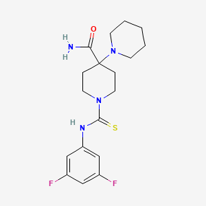 molecular formula C18H24F2N4OS B4391440 1'-[(3,5-Difluorophenyl)carbamothioyl]-1,4'-bipiperidine-4'-carboxamide 