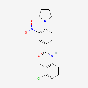 molecular formula C18H18ClN3O3 B4391442 N-(3-chloro-2-methylphenyl)-3-nitro-4-(pyrrolidin-1-yl)benzamide 