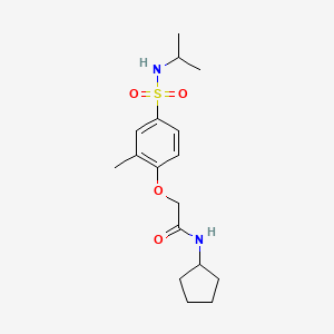 molecular formula C17H26N2O4S B4391450 N-cyclopentyl-2-[2-methyl-4-(propan-2-ylsulfamoyl)phenoxy]acetamide 
