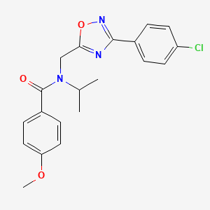 molecular formula C20H20ClN3O3 B4391456 N-{[3-(4-chlorophenyl)-1,2,4-oxadiazol-5-yl]methyl}-4-methoxy-N-(propan-2-yl)benzamide 