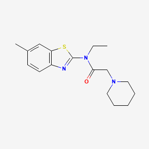 molecular formula C17H23N3OS B4391479 N-ethyl-N-(6-methyl-1,3-benzothiazol-2-yl)-2-piperidin-1-ylacetamide 