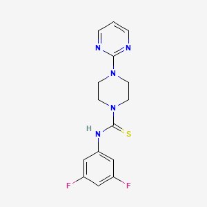 molecular formula C15H15F2N5S B4391484 N-(3,5-DIFLUOROPHENYL)-4-(2-PYRIMIDINYL)TETRAHYDRO-1(2H)-PYRAZINECARBOTHIOAMIDE 