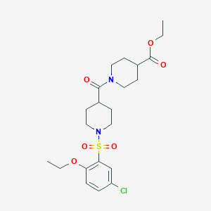 molecular formula C22H31ClN2O6S B4391510 ETHYL 1-[1-(5-CHLORO-2-ETHOXYBENZENESULFONYL)PIPERIDINE-4-CARBONYL]PIPERIDINE-4-CARBOXYLATE 