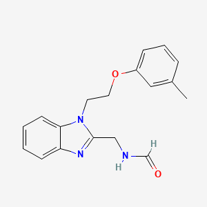 molecular formula C18H19N3O2 B4391550 N-({1-[2-(3-methylphenoxy)ethyl]-1H-benzimidazol-2-yl}methyl)formamide 