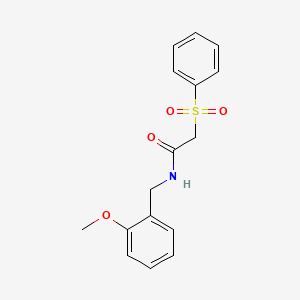 molecular formula C16H17NO4S B4391557 2-(benzenesulfonyl)-N-[(2-methoxyphenyl)methyl]acetamide 